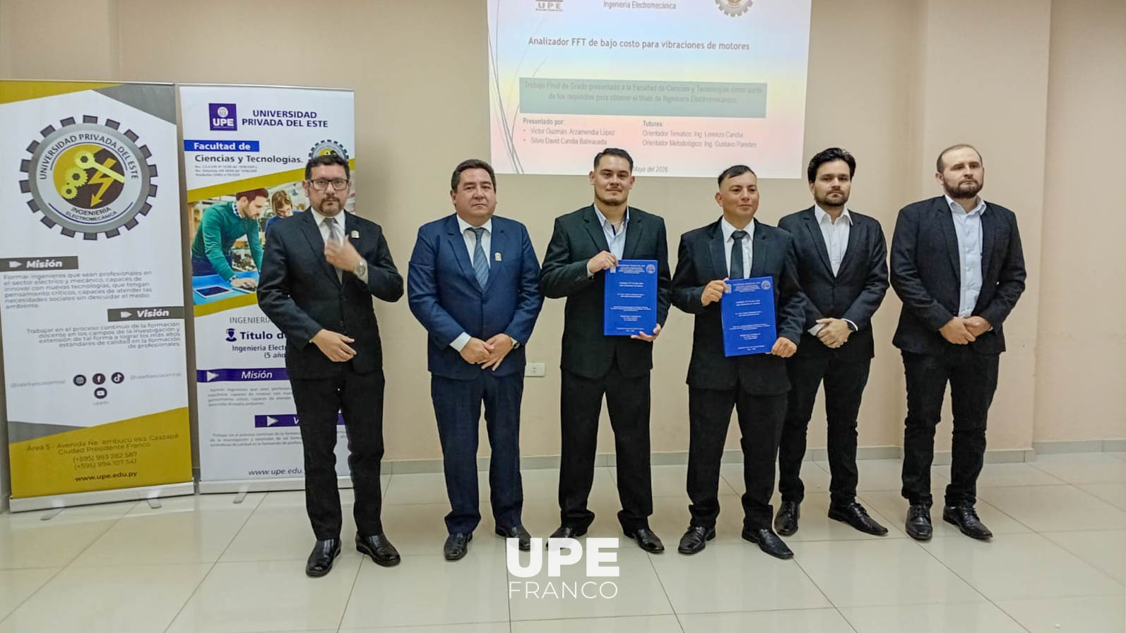 Estudiantes de Ingeniería Electromecánica defendieron su Trabajo Final de Grado en la UPE Franco